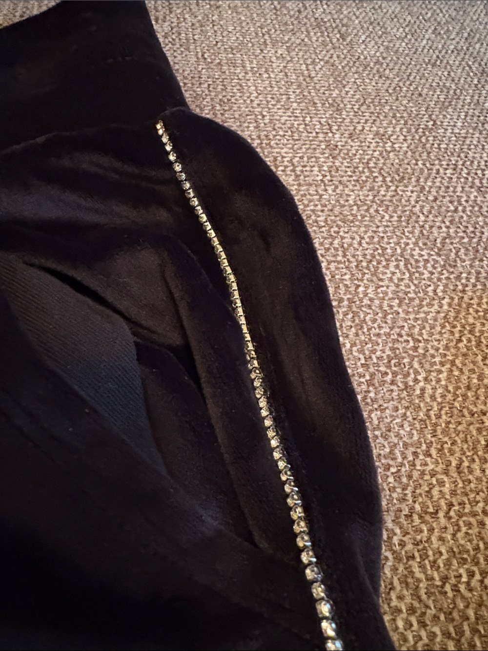 Women’s Black Velour Jogger Pants - Comfort Drawstring Waist - Picture 5 of 6